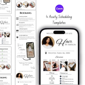 Hair Stylist Acuity Scheduling Canva Template: Salon Booking Forms (Digital Download)