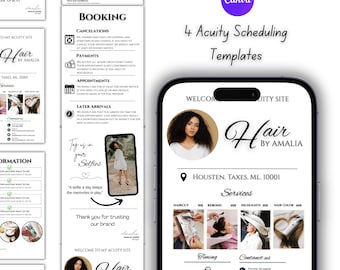 Hair Stylist Acuity Scheduling Canva | lash acuity scheduling template| salon acuity template