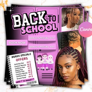 Back to School Hair Salon Flyer: DIY Canva Template (1000x1000 px)