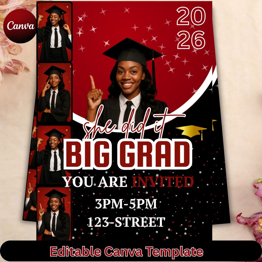Big Grad Canva Template | Class of 2026 | Graduation Flyer | Graduation ...