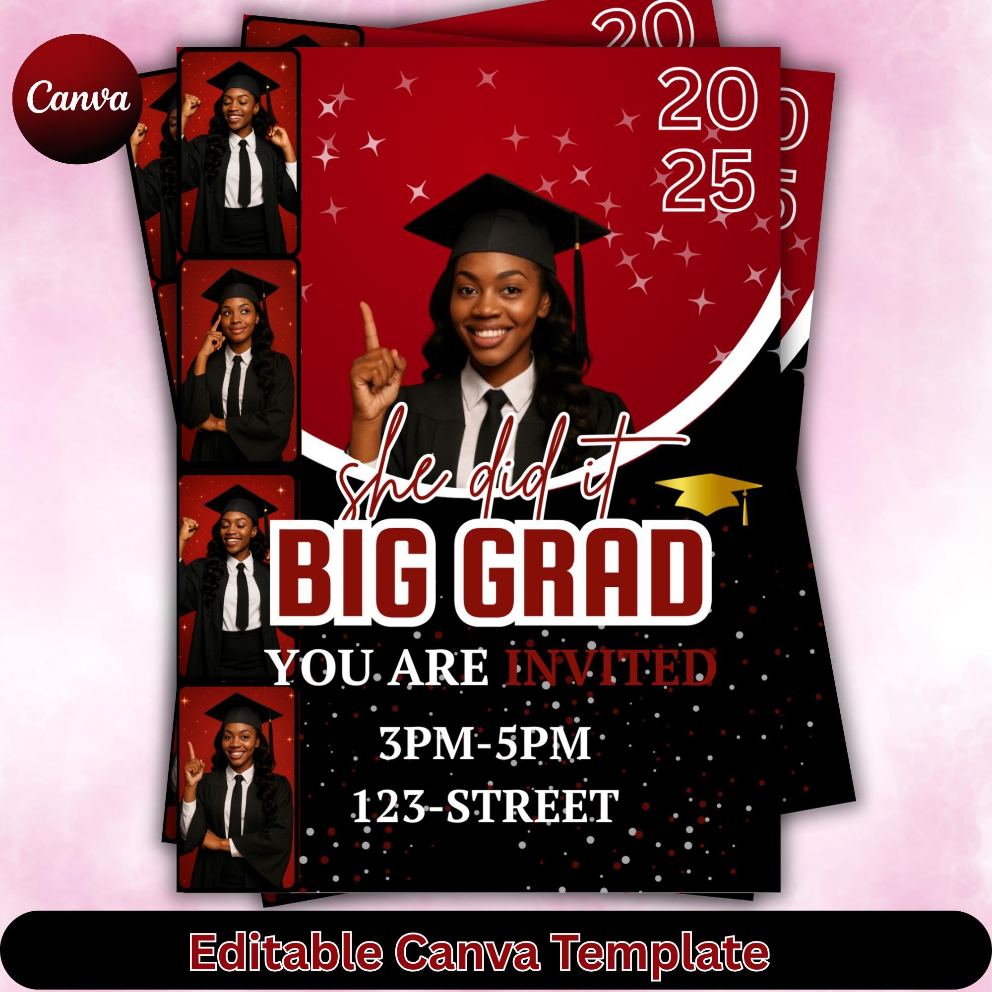canva grad cards 2025 Modern Card 1 PS+CANVA Design Graduation Cards on Canva:
