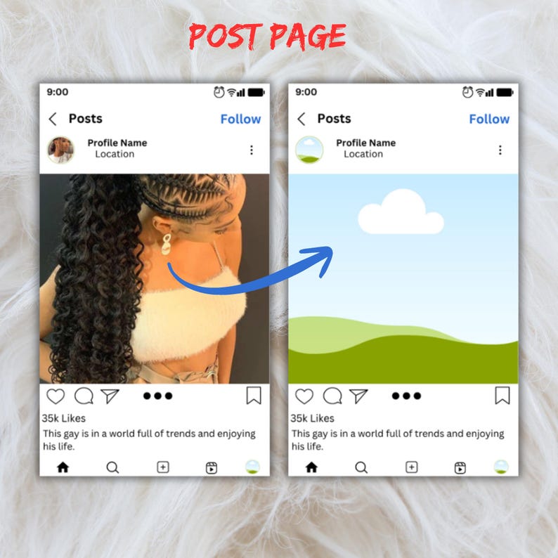 May include: A mobile phone screen displaying a social media post. The post features a photo of a person with dark, curly hair. The caption states: "This gay is in a world full of trends and enjoying his life."