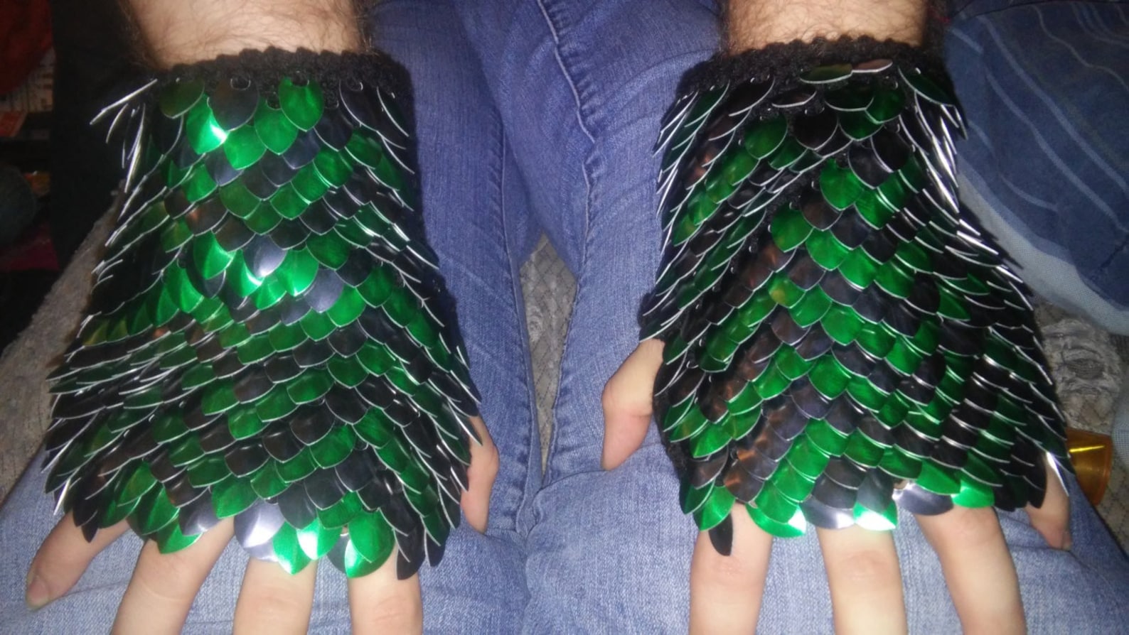 Zig Zag Dragon Scale Fingerless Gloves Etsy