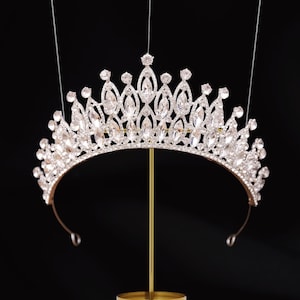 Bridal Wedding Crown, Elegant Princess Crystal Gold/Silver Tiara, Women hair Jewelry, Prom Sweet Girl 15 Tiara, Wedding Crown, Pageant Tiara