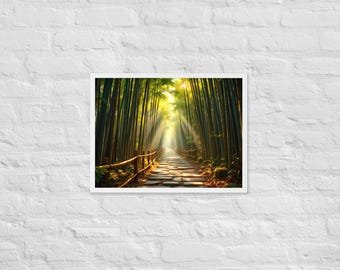 Magischer Bambuswald Poster – Japanische Natur | Lichtspiel | Zen Wandkunst