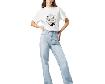 Fueled by Caffeine T-Shirt - Funny Coffee Shirt for Caffeine Junkies