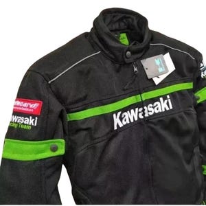Kawasaki Motorbike Riding Jacket All Season Motorcycle Racing Jacket Mesh Fabric Biker Jacket