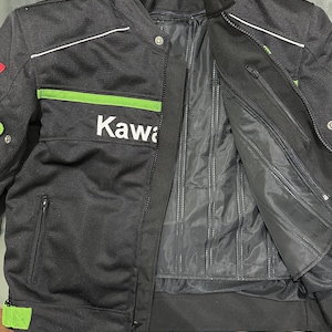 All Season Kawasaki Motorbike Riding Jacket Mesh Fabric Motorcycle Racing Kawasaki Jacket Lightweight Windproof Biker Jacket Gift for him image 4