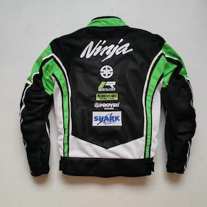 New Customised Kawasaki Ninja Racing Motorcycle Jacket Biker Mesh Fabric Jacket