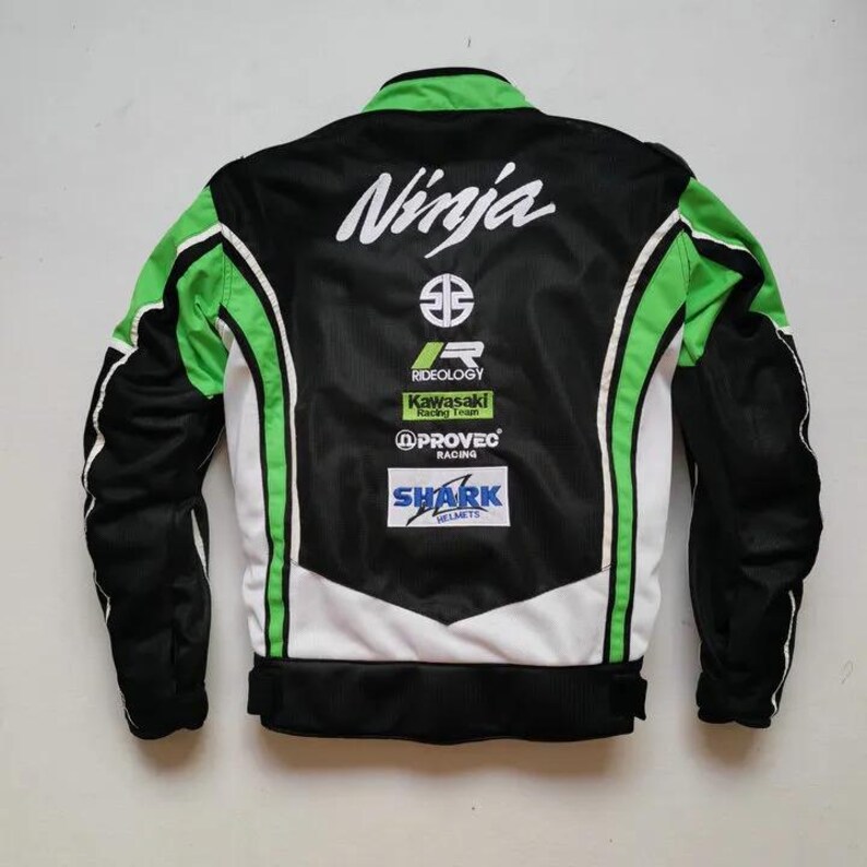 New Customised Kawasaki Ninja Racing Motorcycle Jacket Biker Mesh Fabric Jacket