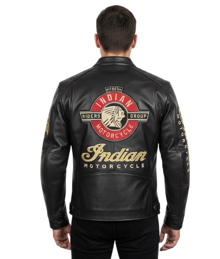 Indian Motorcycle革ジャケット Indian Motorcycle Lamb Leather Biker Jacket: Streetwear Racing