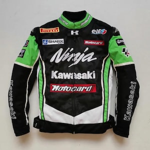 New Customised Kawasaki Ninja Racing Motorcycle Jacket BikerMesh Fabric Jacket