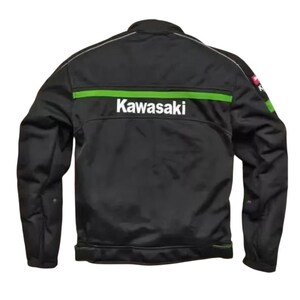 Kawasaki Motorbike Riding Jacket All Season Motorcycle Racing Jacket Mesh Fabric Biker Jacket