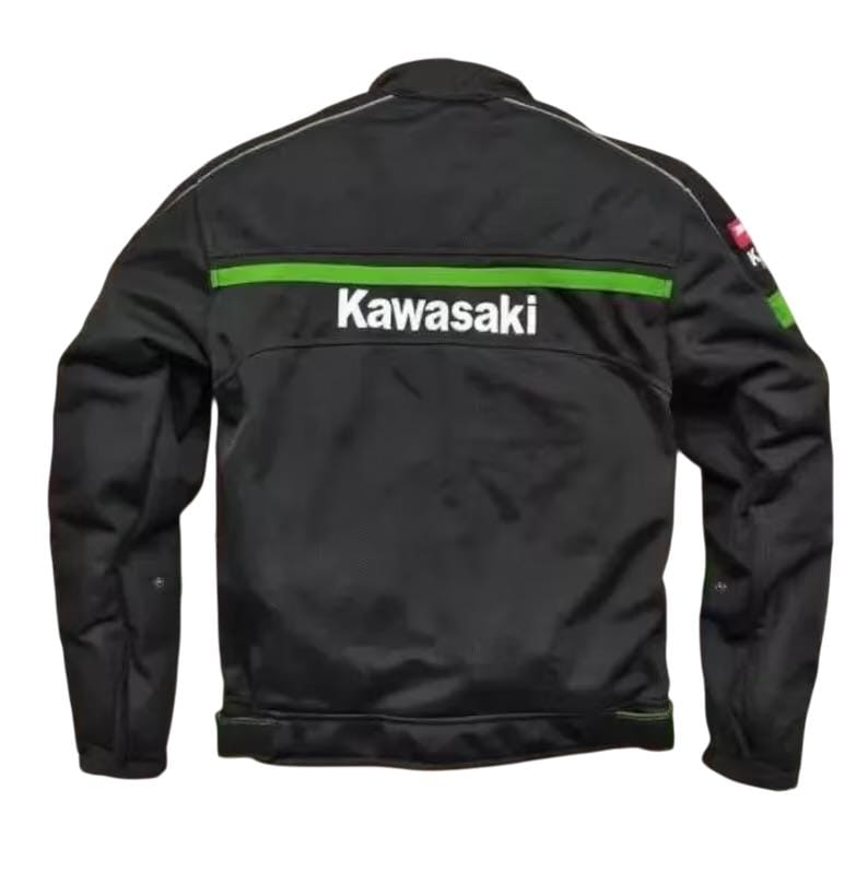 Kawasaki Motorbike Riding Jacket All Season Motorcycle Racing Jacket Mesh Fabric Biker Jacket