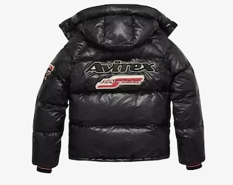 Chaqueta acolchada unisex Avirex: abrigo de invierno con aislamiento de piel de oveja auténtica