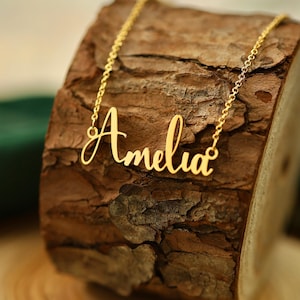 Custom Name Necklace, Personalized Sterling Silver/Gold Necklace, Unique Gift for Her/Him, Handmade with Love