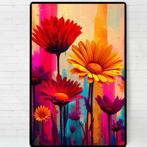 Vivid Wildflowers – A Digital Art Print That Touches the Soul Print Poster- Printable Wall Art, Instant Download,