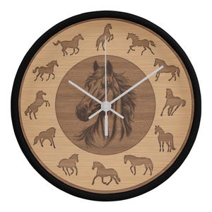 Horse Portrait Wall Clock: Modern Equestrian Decor, 10in Quartz