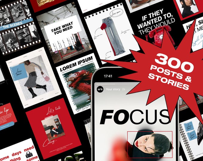 300 Bold Canva Social Media Template Bundle | Animated Instagram Story ...