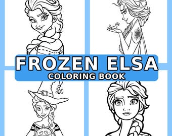 Libro da colorare della principessa Elsa / 15 pagine da colorare stampabili di Frozen