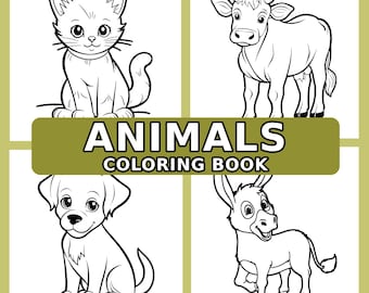 Farm Animal Coloring Book | 15 Printable Pages (Digital Download)