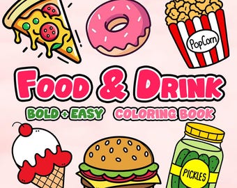 Food Drink & Sweets Relaxing Coloring Book | Food and Snacks