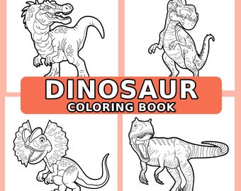 Libro da colorare sui dinosauri / 15 pagine stampabili (PDF)