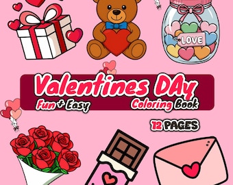 Valentine's Day Coloring Book | 12 Printable Love Coloring Pages