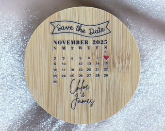 Personalised &quot;Save the Date&quot; Bottle Opener Magnet - Calendar - Wedding Anniversary Party Invitations Custom