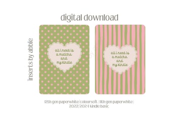 matcha and my kindle | kindle insert | digital download