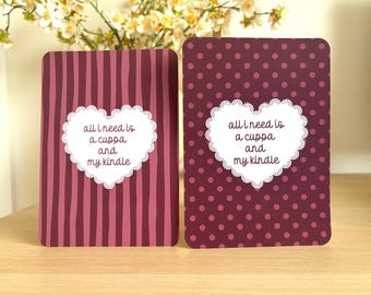 cuppa and my kindle/kobo  dots and stripes | kindle insert