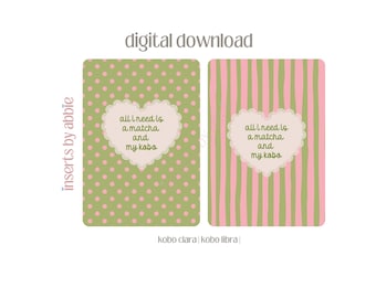 matcha and my kobo | kobo insert | digital download