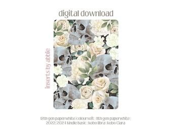 skulls and roses kindle/kobo insert | digital download
