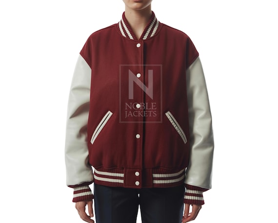 Varsity Jacket Outfit Maroon Bomber Jacket Women's Buy