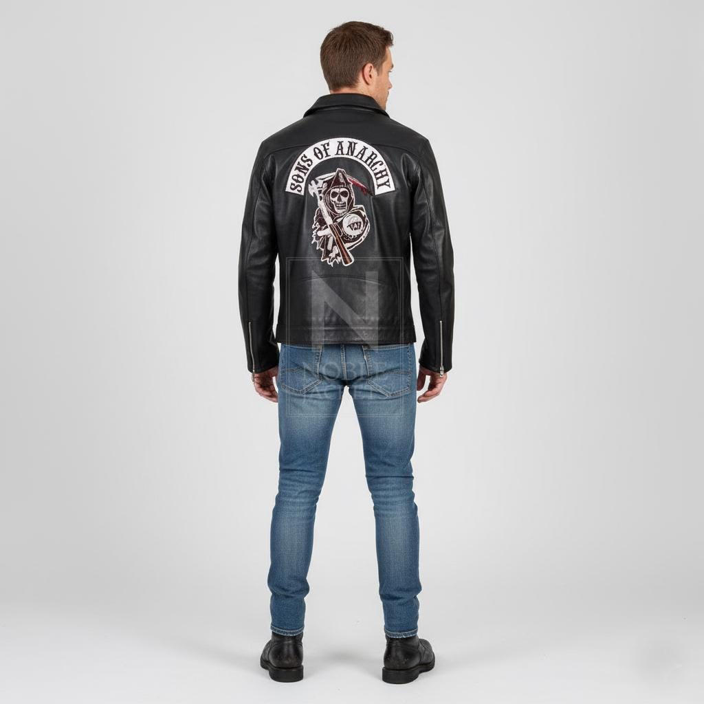 Sons of Anarchy Jax Teller Leather Biker Jacket: SAMCRO Motorcycle