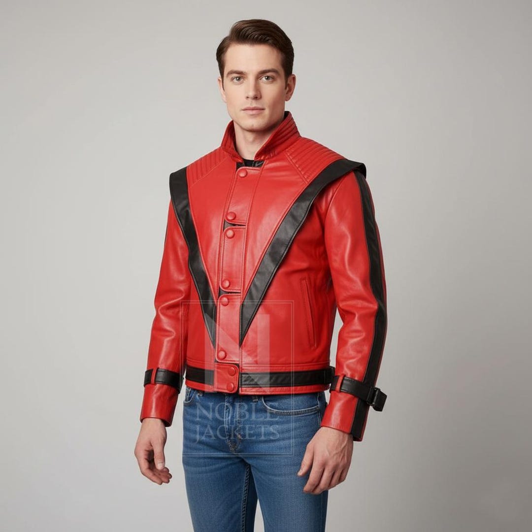 Michael Jackson Thriller Red Leather Jacket | 80s Retro Cosplay