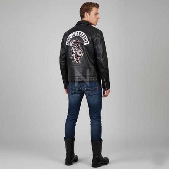 Sons of Anarchy Jax Teller Leather Biker Jacket: SAMCRO Motorcycle