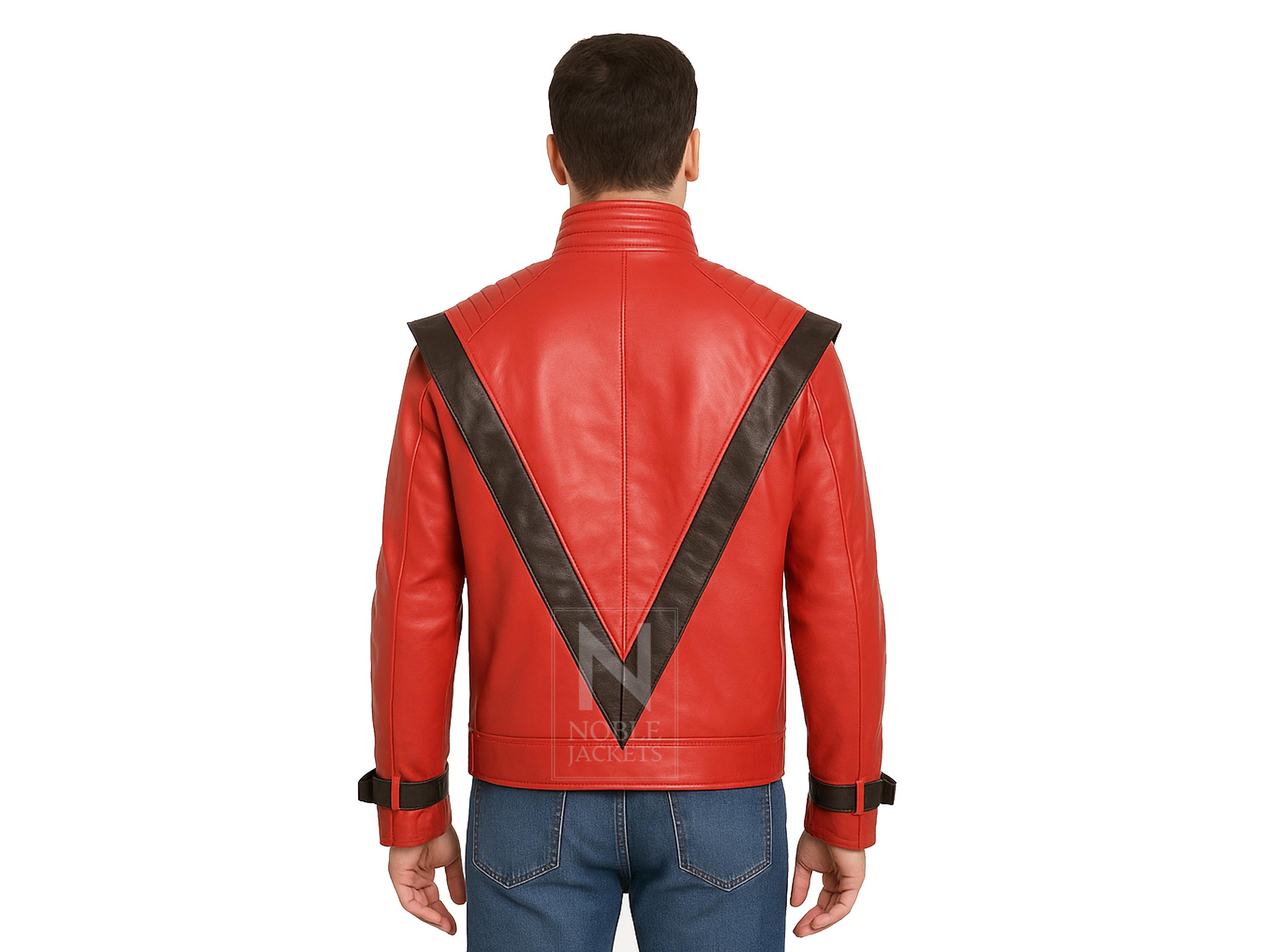 Michael Jackson Thriller Red Leather Jacket | 80s Retro Cosplay - Etsy