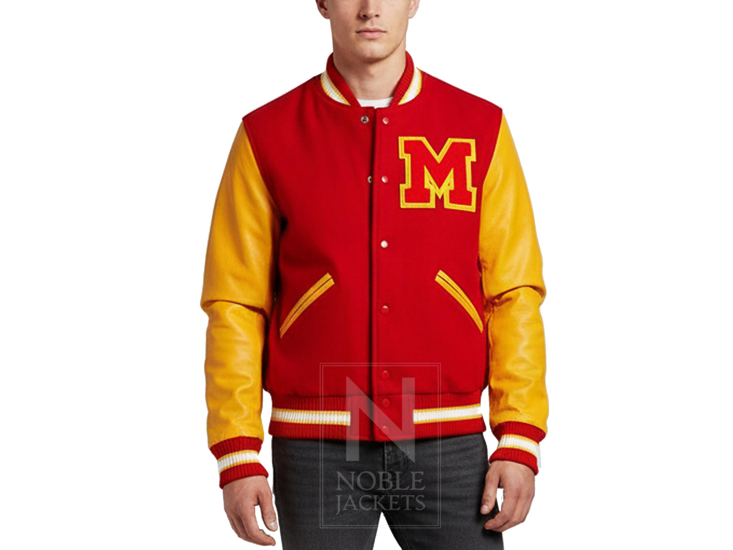 Michael Jackson Thriller Varsity Jacket | 80s Red Wool, Yellow