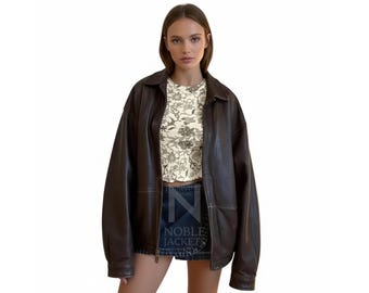 90s Vintage Philippe Monet Asymmetrical Chocolate Brown Leather