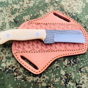 Beutiful Custom Handmade Cowboy Bull Cutter knife in Rasp Steel