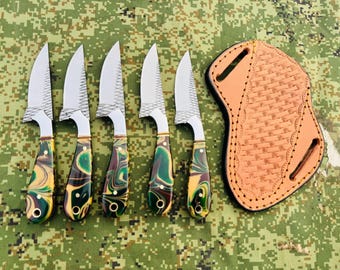 Custom Handmade cowboy skinner knives pack of 5 knives deal