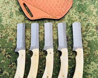 Custom Handmade Cowboy bull cutter knives pack of 5 knives deal