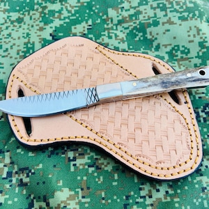 cowboy Handmade Skinner knife in Hoof rasp steel