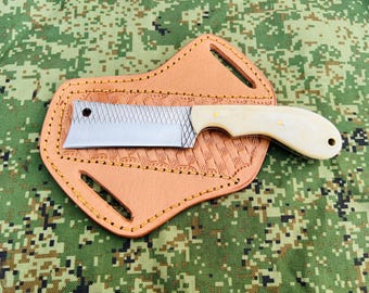 Cowboy Handmade Bull cutter knife in Rasp steel