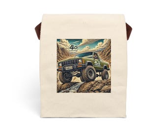 Adventure Ready Canvas Lunch Bag mit Gurt, robuste Tasche für Outdoor-Enthusiasten, ideal für Picknicks und Camping