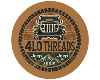 Runder Teppich mit Jeep-Thema - Vintage Off-Road-Dekor, ideal für Abenteurer, Haus- oder Cabin-Stil, tolles Geschenk für Jeep-Enthusiasten, Teppich für