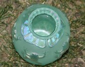 Fenton Style Frog Vase Large Iridescent Frogs Frosted Glass Rare Perfect any season Beautiful Mint Green Perfect Gorgeous Nature Frog