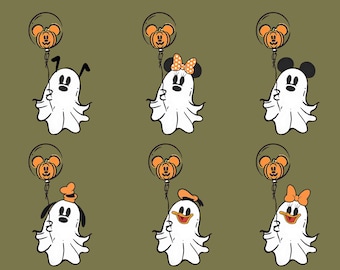 Mickey and Friends Ghost Boo To You Halloween PNG, Disney Fa-Boo-lous Halloween Digital File, Cute Spooky Season llustration, PNG Clip Art