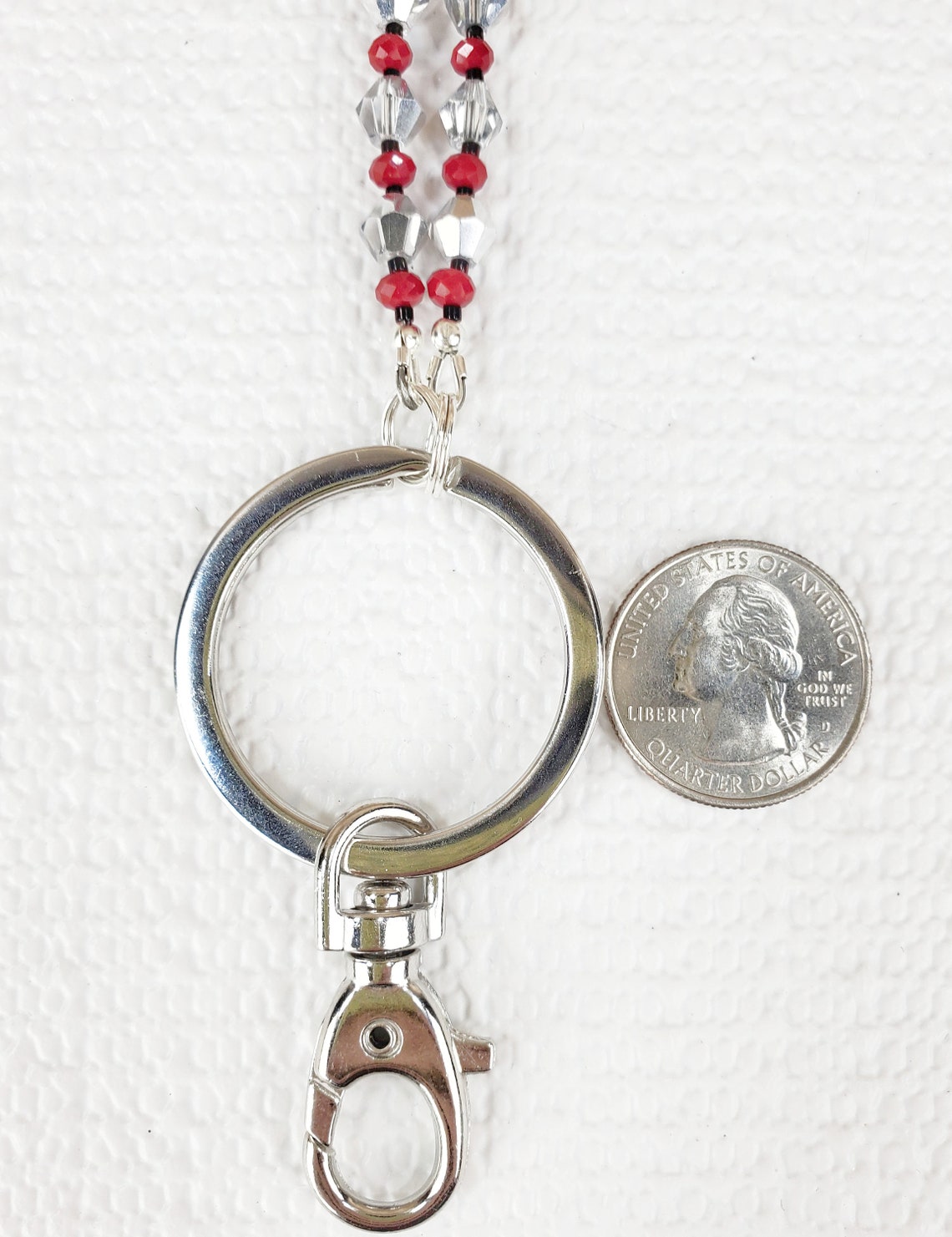 Silver Bead Lanyard Silver Lanyards for ID Badges Silver Etsy